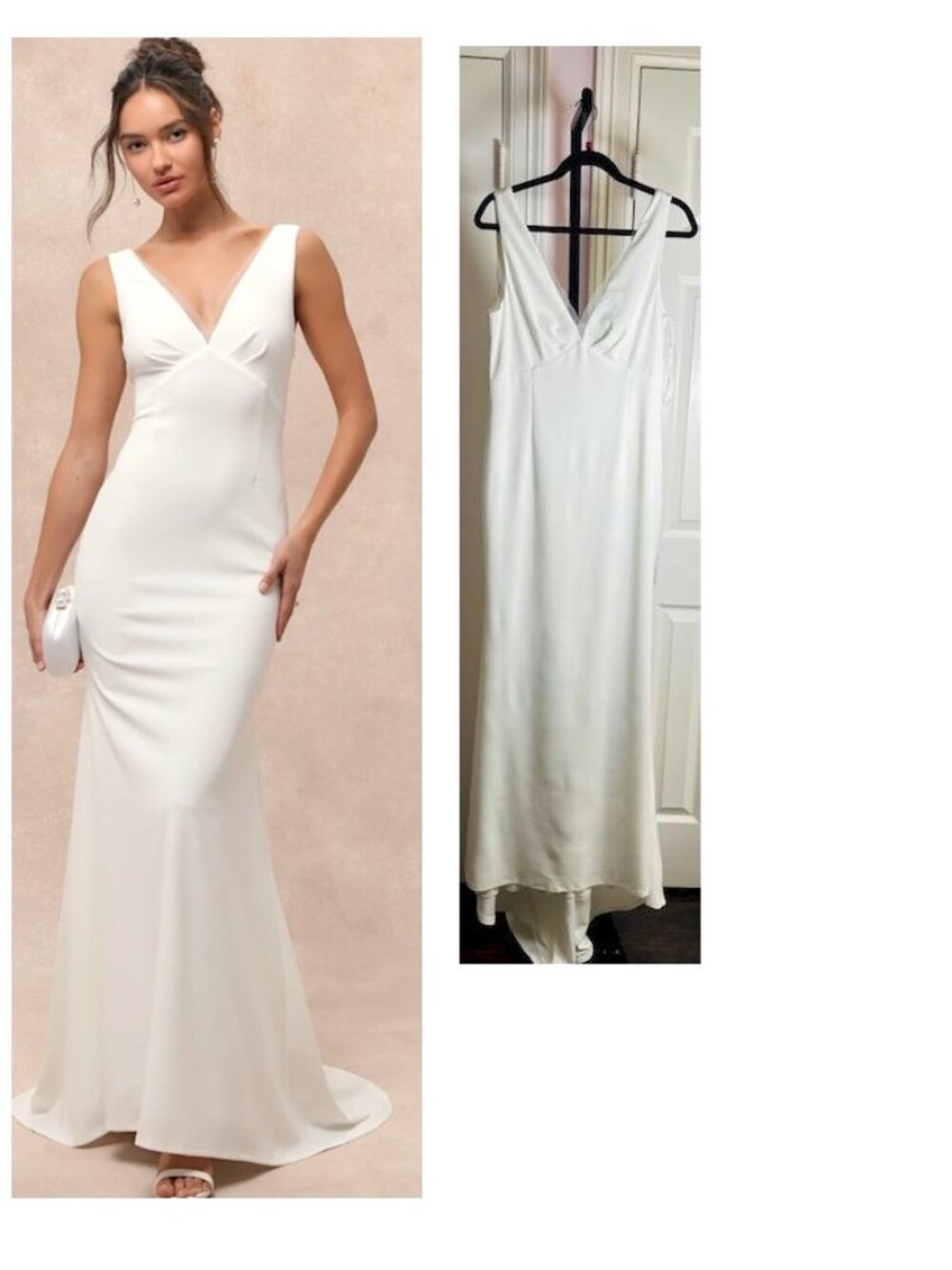 Lulus Captivating Promise White Sleeveless Mermaid Size Large Dress with Snag